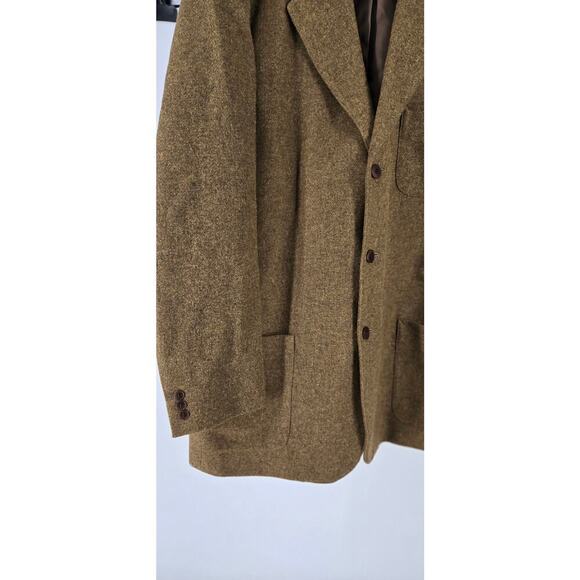 Vintage J. Crew Wool Mohair Blend Army Green Blazer Sport Coat Mens XL-Tall - Picture 2 of 8